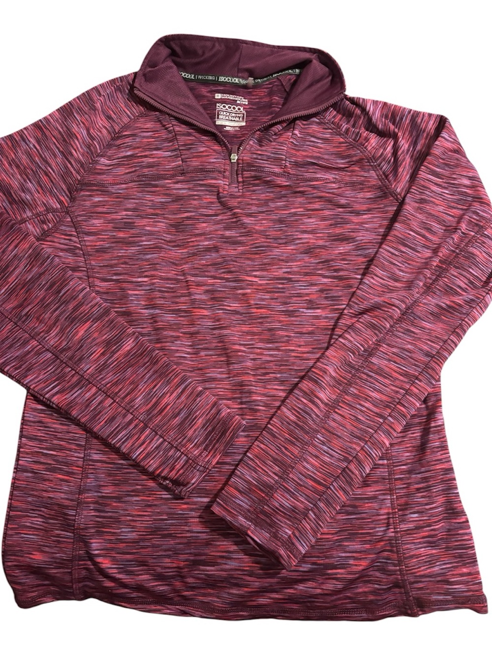 🟤🟤Half-Zip Pullover Sweater - Maroon/Pink